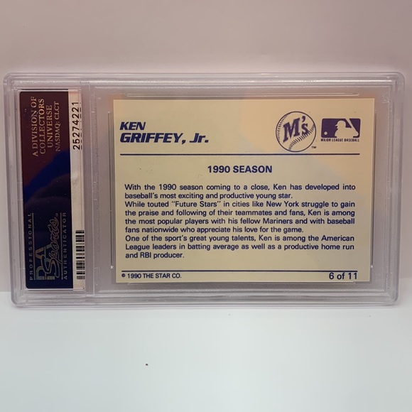 1990 Star Ken Griffey Jr Mariners #6 PSA 8 (MISC11) - Picture 2 of 2